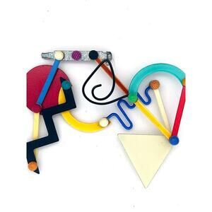 Eve Kaplin Modern Mechanical Memphis Large Kinetic Brooch